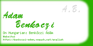 adam benkoczi business card